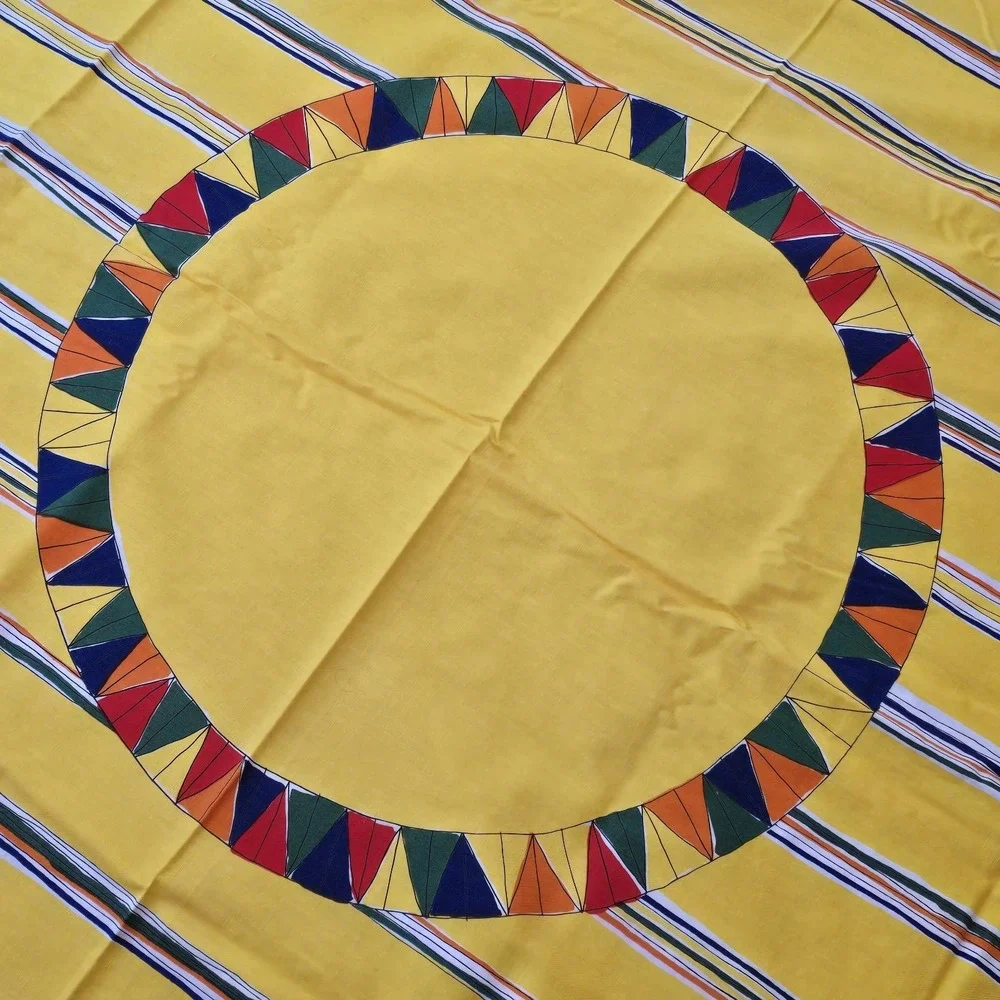 Vintage Vera Neumann Tablecloth Bright‎ Yellow Rectangle Eternal Summer Bliss